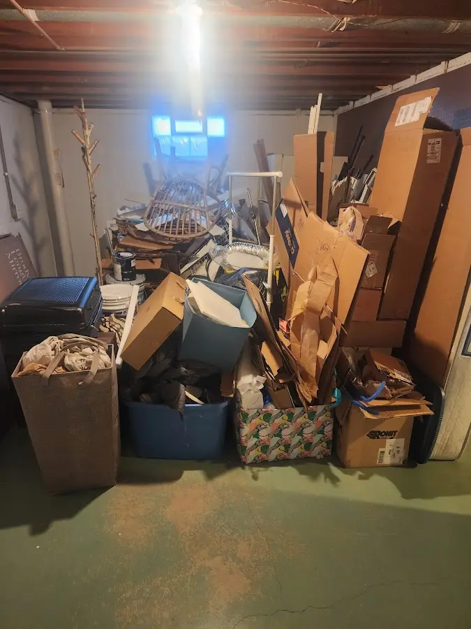 Roll-off dumpster container at job site for 4 Yard Dumpster Rental in Gateway